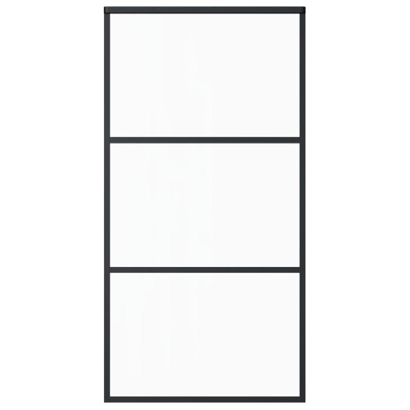 Vidaxl porte coulissante et quincaillerie verre et aluminium 102x205cm 3081942_2