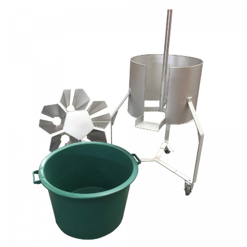 4023 - Saignoir inox rotatif 5 cônes pour poulets et pintades - avec bac de récupération et trépied à roulettes_2
