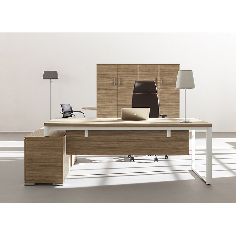 Bureau de direction avec retour - qualité exceptionnelle - décor stratifié bois - Réf AVN2010DPNT-AVF15NT-AVNDPNT_2