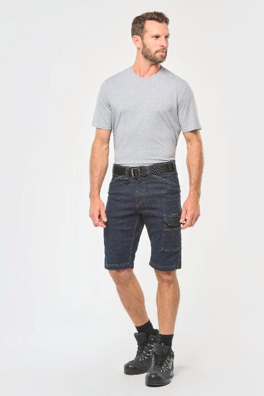 Bermuda denim multipoches homme - Réf: WK715 - 99% coton / 1% élasthanne - Lavage industriel 60°C_2