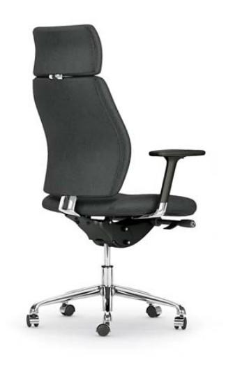 Fauteuil de Direction cuir Creta - Mobel Linea - cuir noir_2