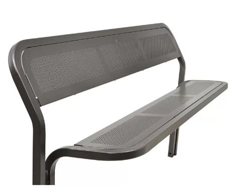 Banc public Conviviale en tôle perforée - épaisseur 2 mm - longueur 2000 mm - structure en tube acier_2