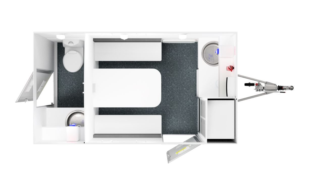 Base vie mobile MWU 151 - compacte, facile à déployer sur sites industriels, avec espace vie et sanitaires_2