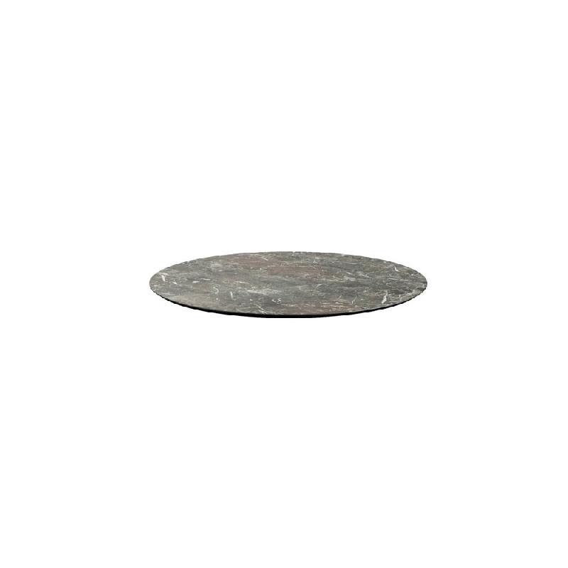 Infinity mange-debout avec piètement blanc + plateau HPL Galaxy Marble Ø70 cm_2