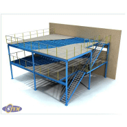 Mezzanine industrielle robuste et esthétique - Plateforme autoportante pour stockage, bureaux et manutention_2