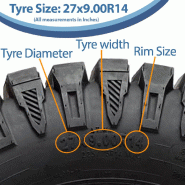 27x9.00R14 ATV Tyres 8ply OBOR Predator 225/70R14 E-Marked Road Legal (Set of 2)_2