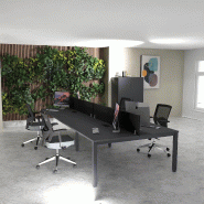 Bench 4 personnes Tempo - Mobel linea - Anthracite, Anthracite, 360_0