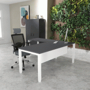 Bureau d'angle Tempo - Mobel Linea. - Blanc 9010, 180, Anthracite, Oui_0