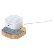 Chargeur sans fil rapide 15W - Boîtier en bambou et feutre RPET - Ports USB et USB-C_2