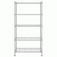 Vidaxl étagère de rangement 5 niveaux 90x35x180 cm chrome 250 kg 324623_2