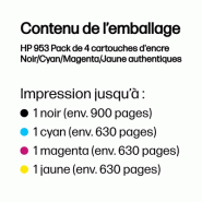 953 Pack de 4 cartouches d'encre Noir/Cyan/Magenta/Jaune authentiques_2