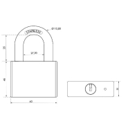 Cadenas à clé Rinox 60mm - Anse inox - 4 clés réversibles - Marque Thirard_2