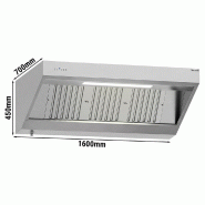 Hotte murale inox 1m60 avec moteur, régulateur, filtre et éclairage | Profondeur 700 mm_2