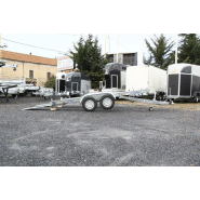 Remorque pour transport de véhicules avec vérins à gaz pour basculement