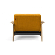 Fauteuil design convertible Innovation Living Splitback Frej Elegance Burned Curry - Lit 90x115 cm - Accoudoirs chêne clair_2