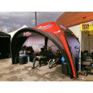 Tente publicitaire 3x3 avec toit hydrofuge et double peau résistante