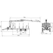 Remorque forestière avec stabilisateurs A et FD en option