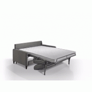 Canapé convertible express OSLO - 140 cm - Matelas 16 cm - Sommier métal - Tissu tweed gris graphite_2