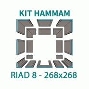 KIT CABINE HAMMAM À CARRELER RIAD 8 - 268X268 - 8 PLACES_2