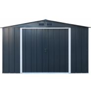 Abri de jardin en métal Duramax Colussus DUAE1012PR - 11,69m² - Parois hautes anthracite - Avec kit d'ancrage_2