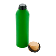 Bouteille en aluminium - 600 ml - couvercle en bambou - couleur verte - 150 g_2