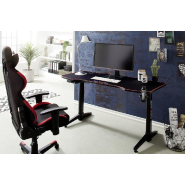 Bureau assis debout électrique réglable en hauteur de 73 à 123 cm - Plateau bois imitation carbone 140x65 cm - DX Racer Gaming 3_2