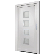 Vidaxl porte d'entrée blanc 88x200 cm pvc 3187843_2
