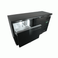 Arrière bar réfrigérée noir 1 porte et 2 tiroirs l1462mm 7450.0316 COMBISTEEL_2