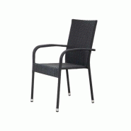 Chaise de jardin margarita rotin synthétique noir – MTF – empilable – 3exn0028_2