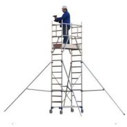 Échafaudage roulant aluminium insider 120 SX pliant - Tubesca-Comabi - Hauteur de travail max. 7,70 m, garde-corps X-UP, stabilité optimale_2