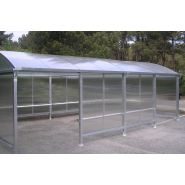 Abri bus sur mesure - Série AT avec toit arrondi, poteaux métalliques et options personnalisables_2