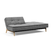Canapé convertible design Dublexo Eik - tissu Twist Charcoal - pieds chêne naturel - 210x115 cm_2