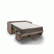 Canapé convertible CanapExpress Luxury - 140 cm - Matelas 22 cm mémoire de forme - Velours taupe - Fabrication italienne_2