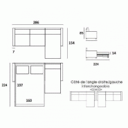 Canapé d'angle scandinave Renatonisi Tweed gris graphite - Matelas 16 cm - Système express - Sommier à lattes 160 cm_2