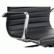 Fauteuil de direction Glasgow - Revêtement PVC noir - Structure et piètement chromés - Mécanisme oscillant_2