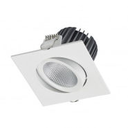 Spot encastré carré orientable Nix IP44 - LED COB 8W 3000K blanc, angle 40°_2