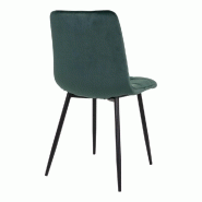 Chaise de restaurant MIDDELFART - velours vert foncé, design élégant et confortable_2