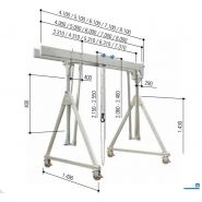 Portique mobile en aluminium - poutre double - Schilling - 1.000 kg et 1.500 kg - réglable en hauteur et longueur_2