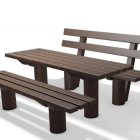 Table Pique Nique Taunus avec 1 banc et 1 banquette - Lot de 3 ensembles en Plastique Recyclé_2