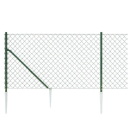 Vidaxl clôture à mailles losangées avec piquet d'ancrage vert 1x25 m 153929_2