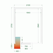 Chambre froide positive 10,05 m3 (2100 x 2700 x 2200 mm) avec monobloc de paroi_2