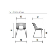 Ensemble de 4 sièges d'accueil en tissu - Piétement chromé HOLE - Référence 8109 SR M_2
