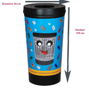Poubelle publique CUPMAN - Gobelet géant ludique pour déchets résiduels - Capacité 210L - Marque KNAPZAK_2