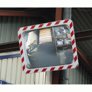 Miroir industrie et logistique - Cadre rouge et blanc avec contrôle 2 directions - Vision à 90° pour intersections_2