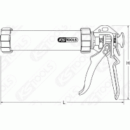 KS TOOLS - Pistolet à silicone pour cartouches et poches 400 ml - Cylindre aluminium stable - Réf. 980.1000_2
