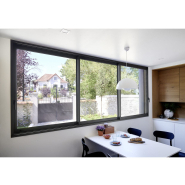Baie vitrée coulissante à galandage sur mesure en aluminium - De 2 à 6 vantaux sur 2 ou 3 rails - Néva_2