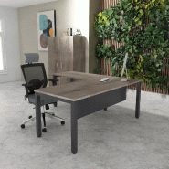 Bureau d'angle Tempo - Mobel Linea. - 180, Anthracite, Oui, Chêne grisé_0