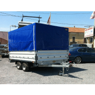 Remorque plateau HUMBAUR HN 303121 - 2 essieux, roues surbaissées, ridelles alu_2