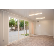 Bureau préfabriqué à baie vitrée - En PVC - 20 pieds - 6,00 x 2,40 x 2,60 m - Porte en acier galvanisé_2