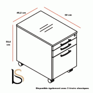 Caisson mobile pour dossiers suspendus - MDD - 3 tiroirs, Cacao_2